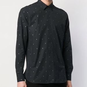 SAINT LAURENT lamé mini lightning bolt shirt